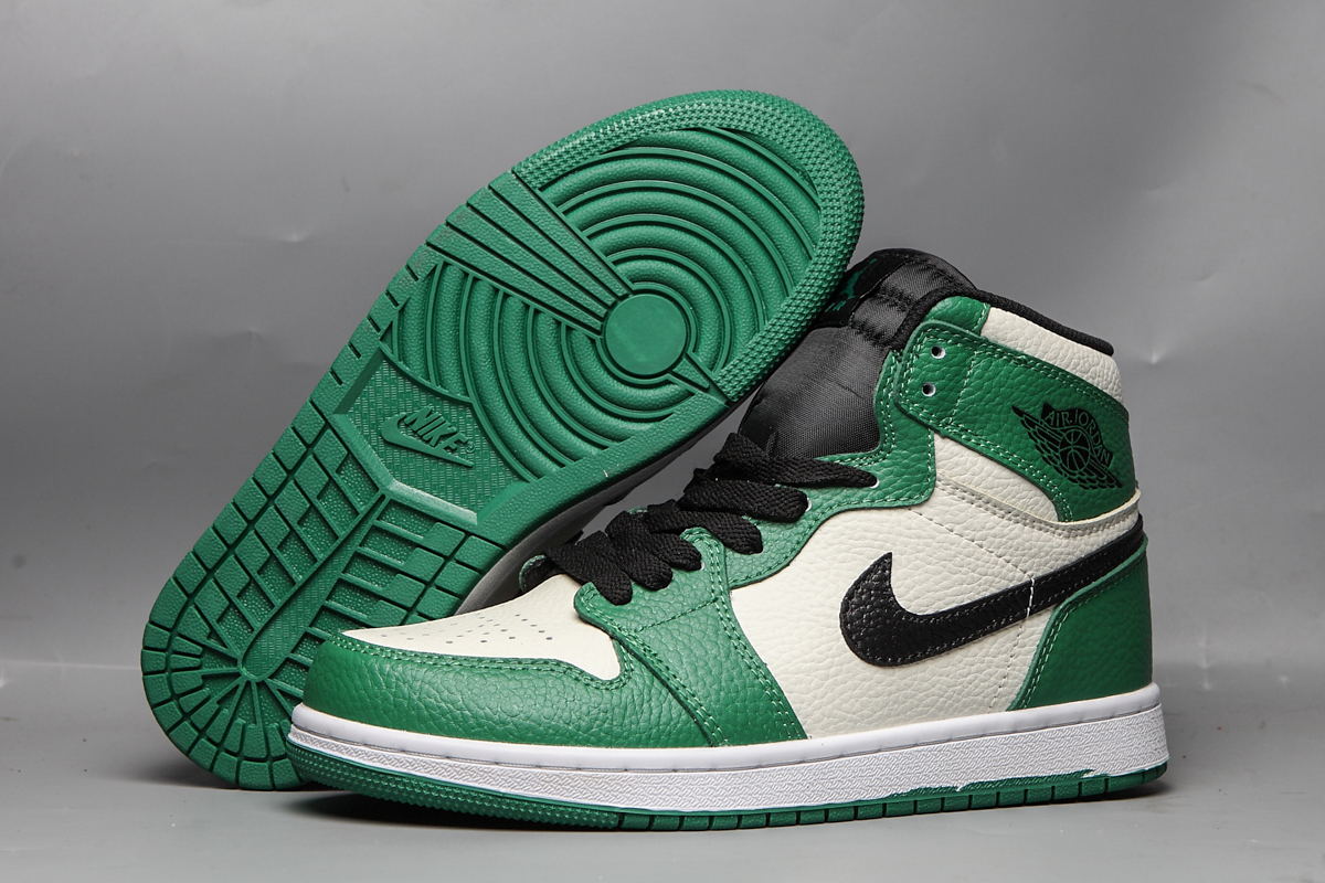 2019 Air Jordan 1 Retro Green White Black Shoes